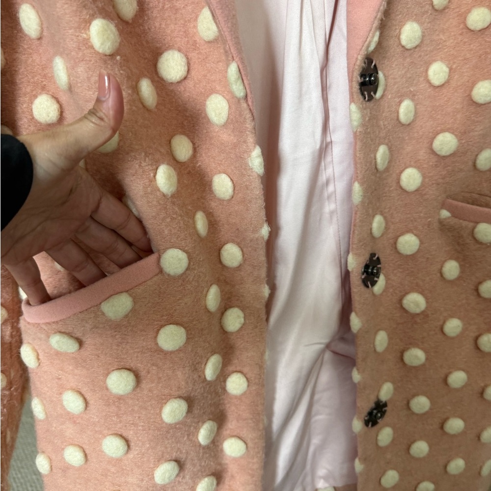 Modcloth Pink Polka Dot Women's Coat - Picture 9 of 14